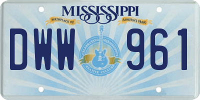 MS license plate DWW961