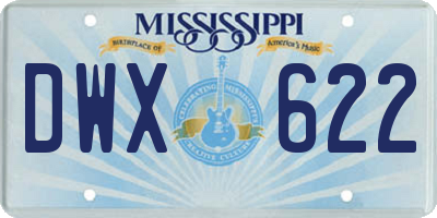 MS license plate DWX622