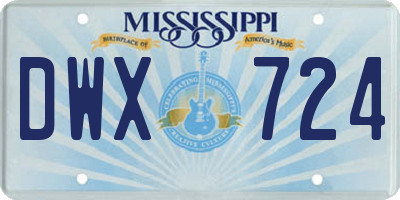 MS license plate DWX724