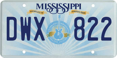 MS license plate DWX822