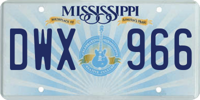 MS license plate DWX966