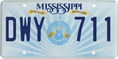 MS license plate DWY711