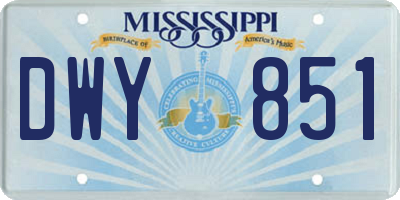 MS license plate DWY851