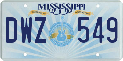 MS license plate DWZ549