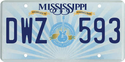 MS license plate DWZ593