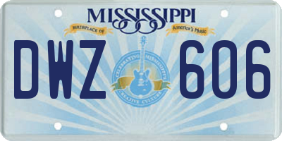 MS license plate DWZ606