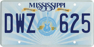 MS license plate DWZ625