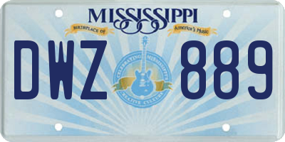 MS license plate DWZ889