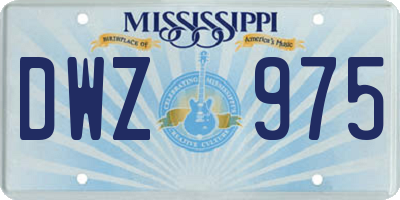 MS license plate DWZ975