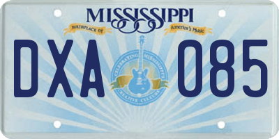 MS license plate DXA085