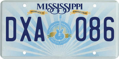 MS license plate DXA086