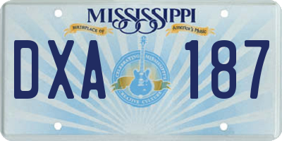 MS license plate DXA187