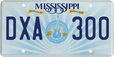 MS license plate DXA300