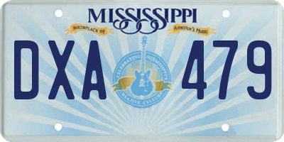 MS license plate DXA479
