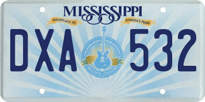 MS license plate DXA532
