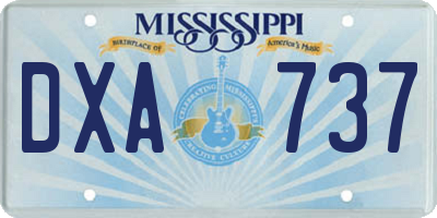 MS license plate DXA737