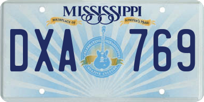 MS license plate DXA769