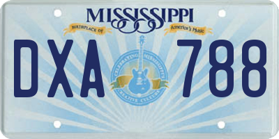 MS license plate DXA788
