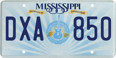 MS license plate DXA850