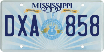MS license plate DXA858