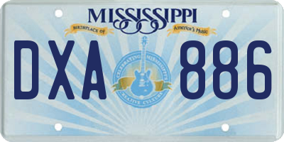 MS license plate DXA886