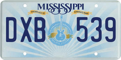 MS license plate DXB539
