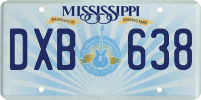 MS license plate DXB638