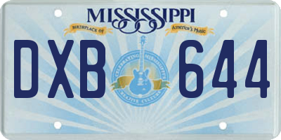 MS license plate DXB644