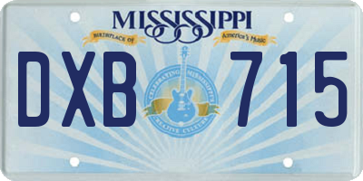 MS license plate DXB715
