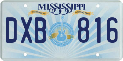 MS license plate DXB816