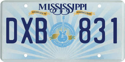 MS license plate DXB831