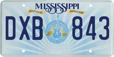 MS license plate DXB843