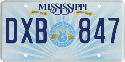 MS license plate DXB847