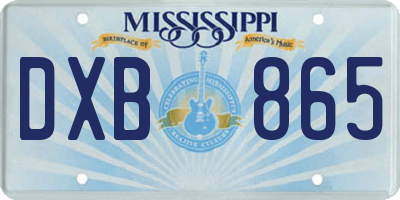 MS license plate DXB865