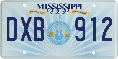 MS license plate DXB912
