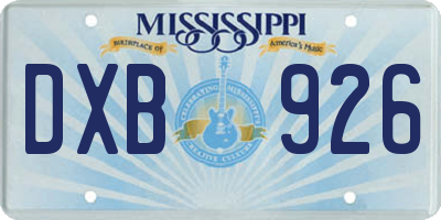 MS license plate DXB926