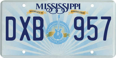 MS license plate DXB957