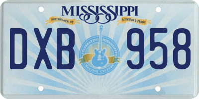 MS license plate DXB958