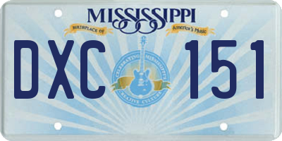 MS license plate DXC151