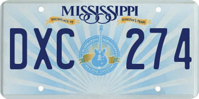 MS license plate DXC274