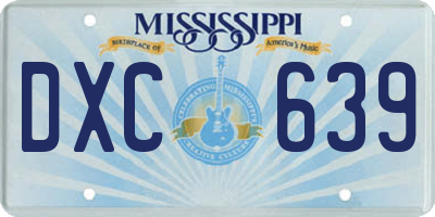 MS license plate DXC639