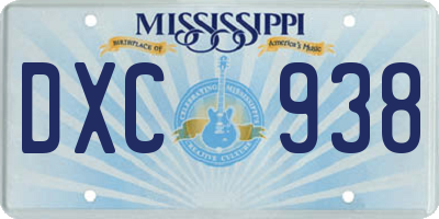 MS license plate DXC938
