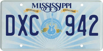 MS license plate DXC942