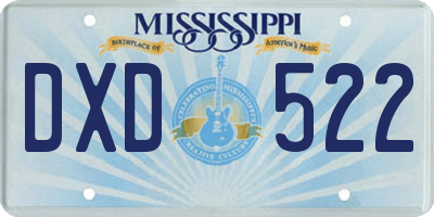 MS license plate DXD522