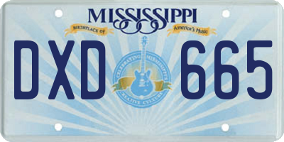 MS license plate DXD665