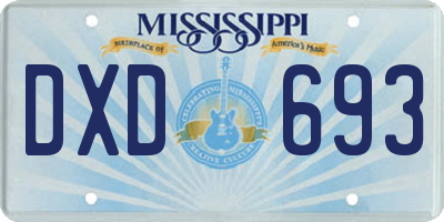 MS license plate DXD693