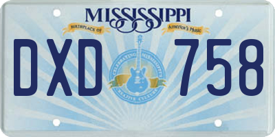 MS license plate DXD758