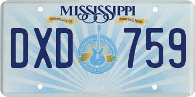 MS license plate DXD759