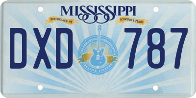 MS license plate DXD787