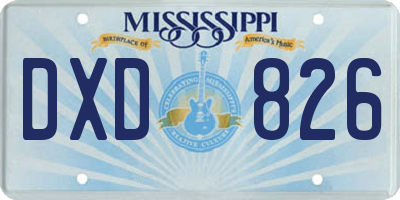 MS license plate DXD826